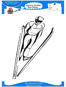 Çocuklar İçin Kayak Boyama Sayfaları 